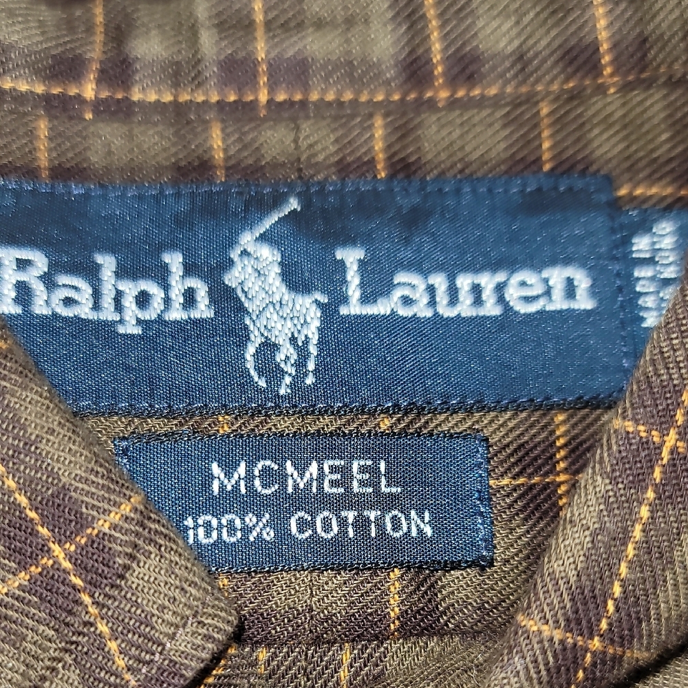 Ralph Lauren Orange Brown Casual Button Down Shirt - Picture 13 of 14